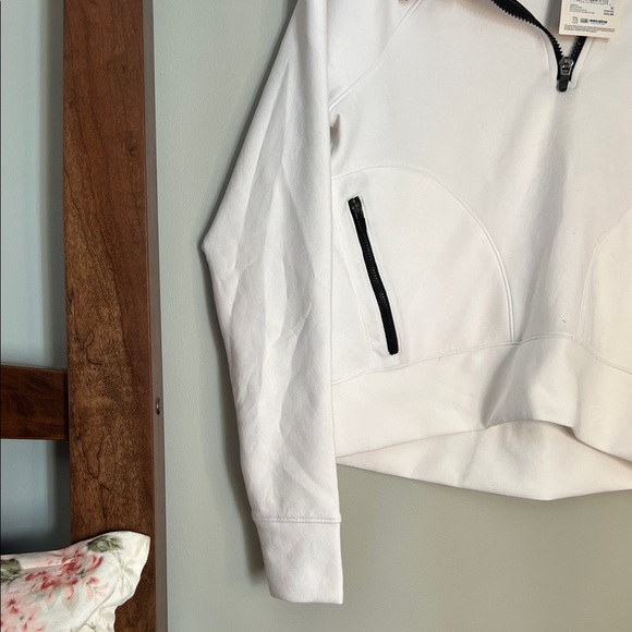 DSG White Half-Zip Hoodie with Black Zipper Accents - Picture 3 of 4